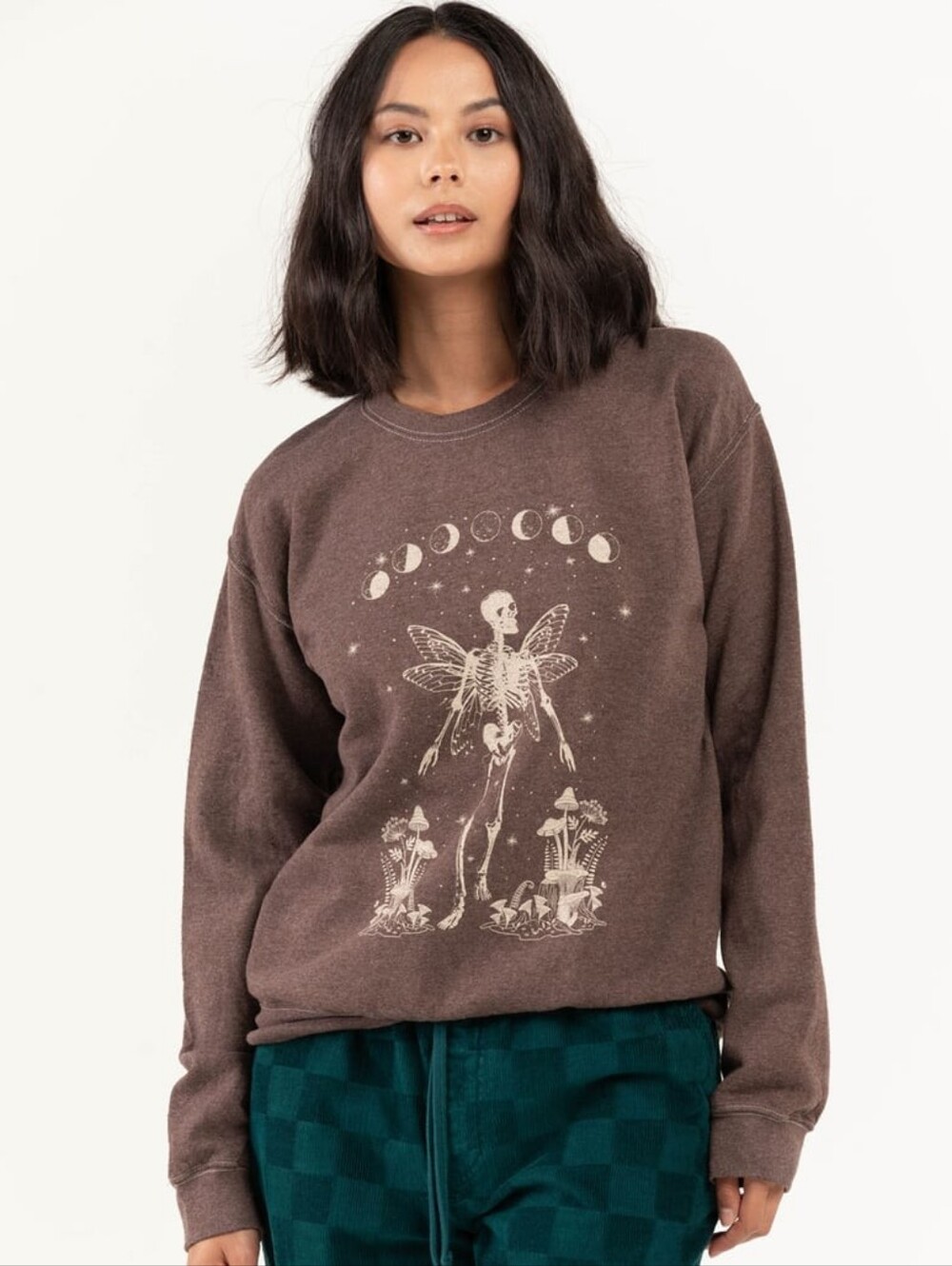 FULL TILT Skeleton Wings Womens Crewneck Sweatshirt
